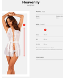 Obsessive Heavenlly white sheer mesh peignoir