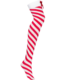 Obsessive Kissmas red and white striped hold-up stockings