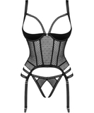 Obsessive Lanelia black open basque with crotchless string