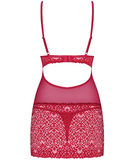 Obsessive Lividia Red Sheer Chemise with Lace
