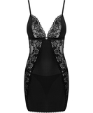 Obsessive Maderris black chemise with lace inserts