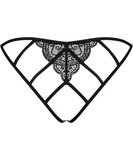 Obsessive Miamor mustad avatud jalgevahega stringid