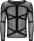 Obsessive black net tight shirt with sleeves