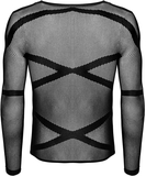Obsessive black net tight shirt with sleeves