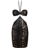Obsessive Vivianty black shimmering snakeskin mini dress