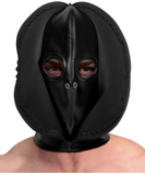 Ouch! black double hood mask with zipper & lacing