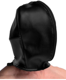 Ouch! black double hood mask with zipper & lacing