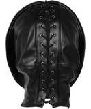 Ouch! black double hood mask with zipper & lacing