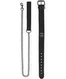 Ouch! black neoprene collar with chain leash