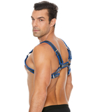 Ouch! zilas mākslīgās ādas krūšu siksnas