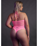 Ouch! Glow neon pink net bodysuit