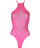 Ouch! Glow neon pink net bodysuit