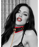 Ouch! Milan leatherette collar & chain leash