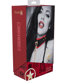 Ouch! Milan leatherette collar & chain leash