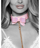 Ouch! Paris leatherette collar & chain leash