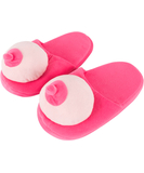 OV pink plush boob slippers