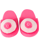 OV pink plush boob slippers