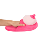 OV pink plush boob slippers