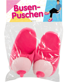 OV pink plush boob slippers