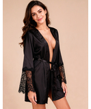 Passion Dalhi black peignoir with lace
