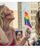 Rainbow Pride hand-held LGBT flag