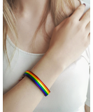 Rainbow Pride leatherette bracelet