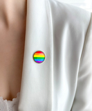 Rainbow Pride LGBT flag gloss enamel round lapel pin