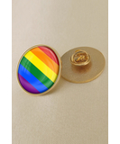 Rainbow Pride LGBT flag gloss enamel round lapel pin