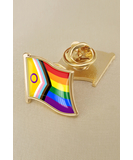 Rainbow Pride LGBT progress flag gloss enamel lapel pin