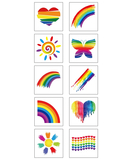 Rainbow Pride temporary tattoos (10 pcs)