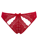 Mandy Mystery Line red lace crotchless thong