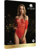 Le Désir red net rhinestone bodysuit