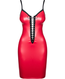 Obsessive Redella red faux leather mini dress