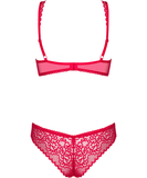 Obsessive red lace two-piece lingerie set