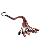 Sportsheets Saffron red & black braided faux leather flogger