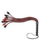 Sportsheets Saffron red & black braided faux leather flogger