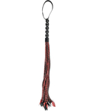 Sportsheets Saffron red & black braided faux leather flogger