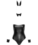 Cottelli Lingerie melns matēta auduma zaķa erotiskais tērps