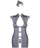 Obsessive stewardess grey erotic set