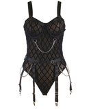 Subblime black bodysuit with chains