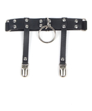 Subblime musta keinonahkainen sukkanauhavyö