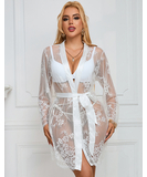 Subblime Fiorella white sheer mesh peignoir