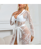 Subblime Fiorella white sheer mesh peignoir