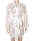 Subblime Fiorella white sheer mesh peignoir