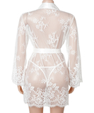 Subblime Fiorella white sheer mesh peignoir