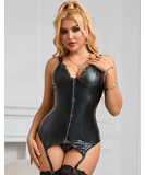 Subblime Keith musta vetoketjullinen korsettitoppi, jossa on vetoketju.