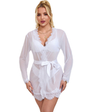 Subblime Valgella valkoinen läpinäkyvä seksikäs aamutakki