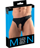 Svenjoyment black matte look open thong