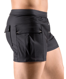 Svenjoyment black matte look shorts with pockets