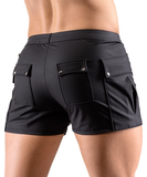 Svenjoyment black matte look shorts with pockets